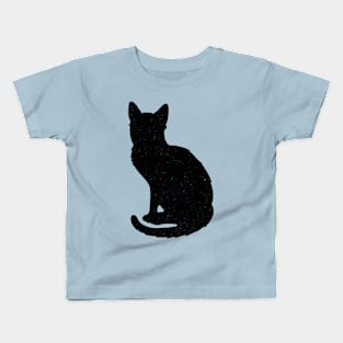 Lightly Speckled Black Cat Silhouette Kids T-Shirt